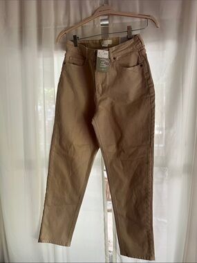H&M Beige High-Rise Straight Leg Pants